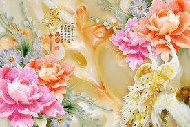 家和富贵玉雕背景墙