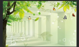 浪漫3D立体空间背景墙壁纸