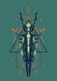 外星飞船科技风格机械印花图案