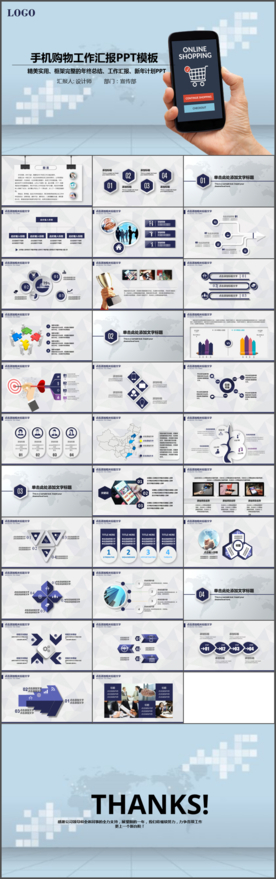 移动互联网网络购物PPT模板
