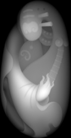 侍女谈琵琶浮雕精雕灰度