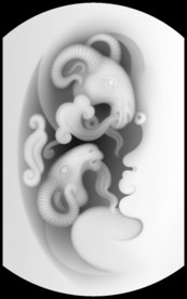 三羊玉雕灰度浮雕