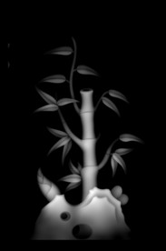 竹子玉雕精雕浮雕灰度46牌