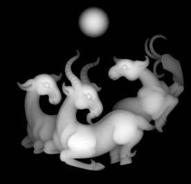 三羊开泰浮雕精雕灰度46牌