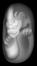 麒麟貔貅浮雕精雕灰度