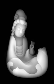 观音精雕浮雕灰度