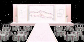 粉色大理石风格婚礼效果图设计