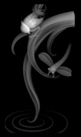 花鸟山水蜻蜓浮雕灰度