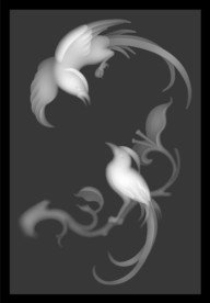 花鸟46牌精雕浮雕灰度