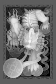 招财进宝貔貅46牌精雕浮雕灰度