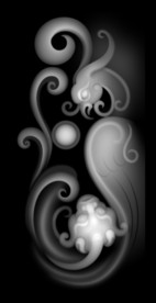 仿古龙凤浮雕精雕灰度