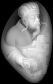 仿古人物浮雕精雕灰度