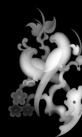 梅花花鸟精雕浮雕灰度46牌