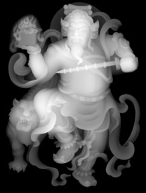 钟馗浮雕精雕灰度46牌