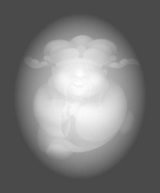 卡通财神浮雕精雕灰度