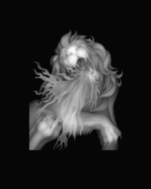 龙九子狮子浮雕精雕灰度46牌