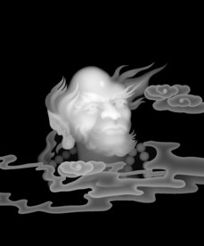 达摩浮雕玉雕精雕灰度