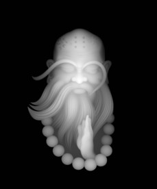 达摩玉雕浮雕精雕灰度