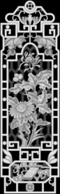 菊花八宝屏风镂空精雕浮雕