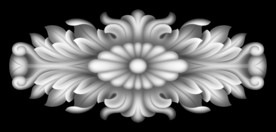 椭圆形洋花精雕浮雕