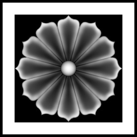 圆形洋花精雕浮雕灰度