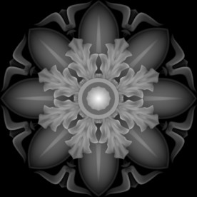 圆形洋花精雕灰度