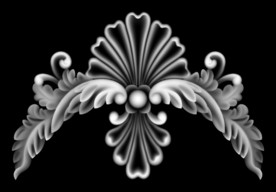 门上洋花精雕灰度