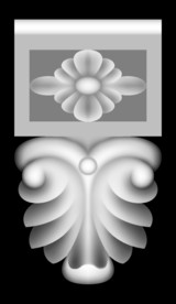 门上柱头精雕洋花灰度