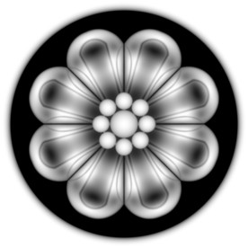 圆形洋花精雕浮雕灰度