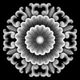 门上洋花精雕浮雕灰度