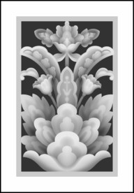 欧式洋花镂空精雕浮雕灰度