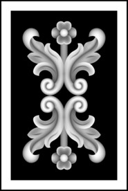 门上洋花柱头精雕浮雕灰度