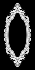 椭圆门上洋花镜框精雕灰度