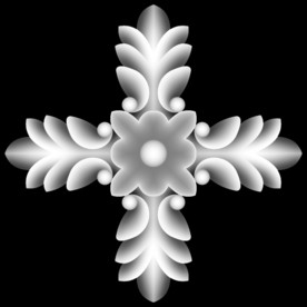 方形洋花浮雕精雕灰度