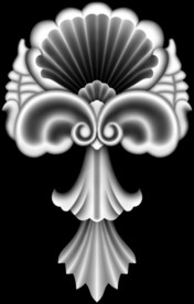 门上洋花精雕浮雕灰度