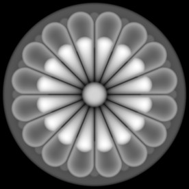 圆形洋花精雕浮雕灰度