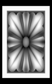 方形欧式洋花浮雕精雕灰度