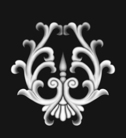 门上洋花精雕浮雕灰度