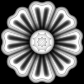 圆形洋花精雕灰度浮雕