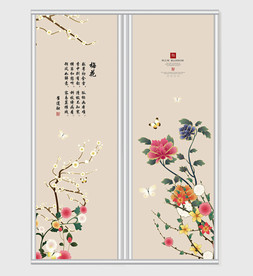 中国风梅花移门