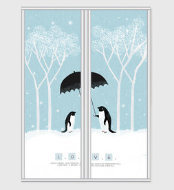 简约浪漫卡通移门