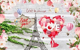 浪漫爱情装饰画背景墙