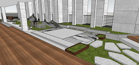 日式中庭景观草图SU模型