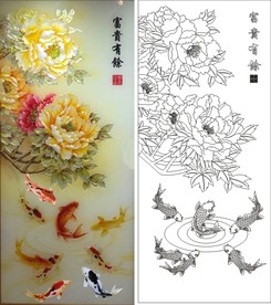 富贵有余 牡丹鱼