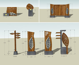 树叶形状标识牌