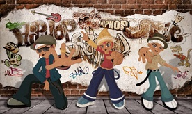 卡通街舞人物背景