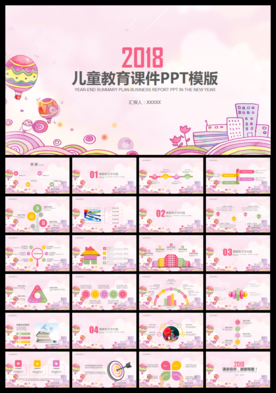 可爱儿童卡通教育课件PPT模板