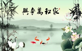 家和万事兴电视背景墙