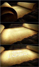 复古羊皮卷轴打开LOGO