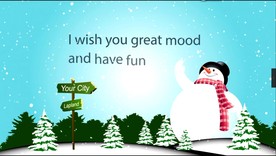 庆祝视频卡通公寓树雪花动画元素